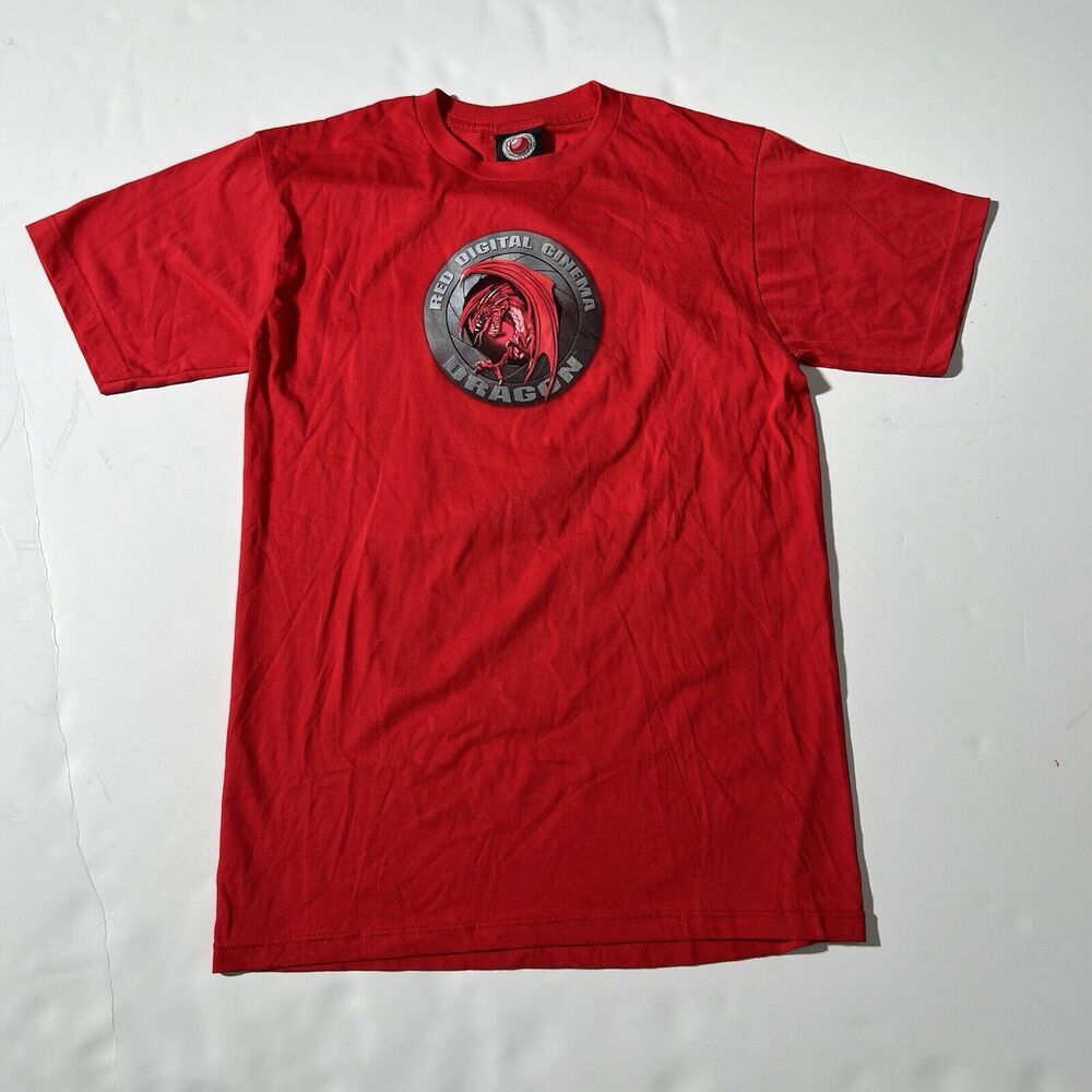 Vintage Red Digital Cinema Dragon Shootwear Camera Shirt Small